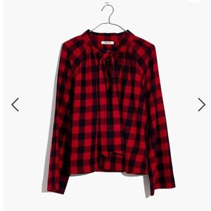 NWT Madewell Tie-neck popover shirt